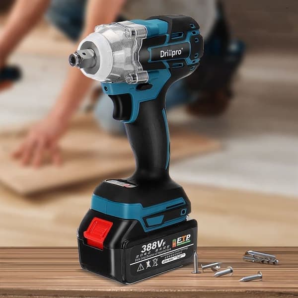 520Nm 1/2" akku slagnøgle med 2 batterier og oplader, passer til 18V Makita batteri