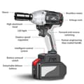 Miniatyrbild 6 av 6: 380N.m 3300 rpm sladdlös elektrisk skiftnyckel med högt vridmoment, med 2st 21V 4.0 Ah batterier, enkelt att ta bort bildäck