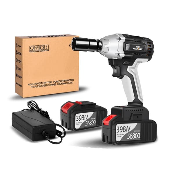 380N.m 3300 rpm sladdlös elektrisk skiftnyckel med högt vridmoment, med 2st 21V 4.0 Ah batterier, enkelt att ta bort bildäck