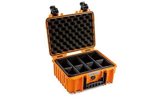 B&W outdoor.case Type 3000 - hårdt etui til digitalkamera med linser - polypropylen - orange