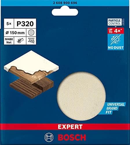 Bosch Professional 5x Expert M480 hiomaverkko (kovapuulle, maali puulle, Ø 150 mm, karkeus 320, satunnainen kiertoratahiomakoneen lisävarusteet)