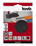 Miniatyrbillede 2 af 3: kwb 491308 slibepapir til skivesliber, kornnummer 80 (Ø) 125 mm, 5 stk. (491308)
