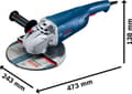 Miniatyrbillede 3 af 6: Bosch GWS 20-230 P Professional - vinkelsliber - 2000 W - 230 mm
