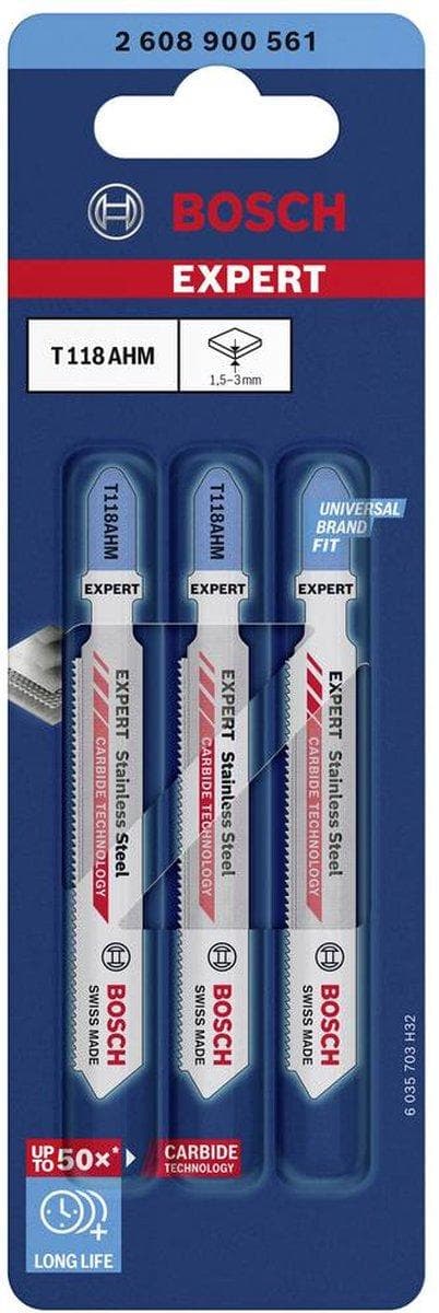 Bosch 2608900561 EKSPERT stiksavsklinge T118AHM 3 stk rustfrit stål