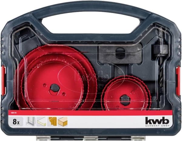 kwb 109178 Hålsågssats 8 delar 68 mm, 76 mm, 89 mm, 102 mm, 127 mm 8 delar