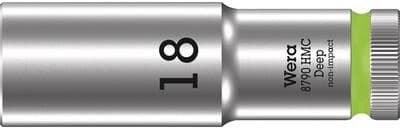 Wera 05004558001 8790 HMC Deep Socket 1/2", lysende grøn, 18,0 mm