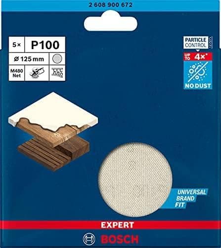 Bosch Expert M480 - hiekkapaperi - puulle, kipsilevylle, maalille - 5 kpl - pyöreä - karkeus: 100 - 125 mm