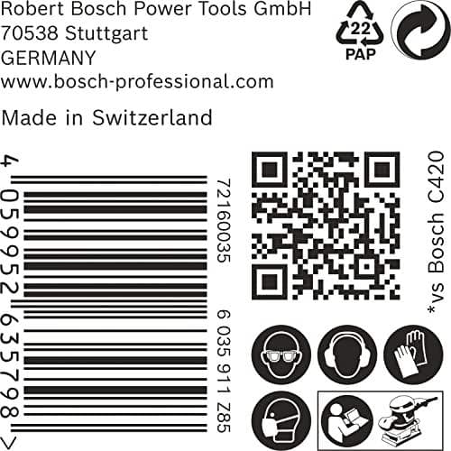 Bosch tillbehör 2608901629 Slipnät för orbital slipmaskiner Korn 180 (L x B) 115 mm x 107 mm Paket med 50 (2608901629)