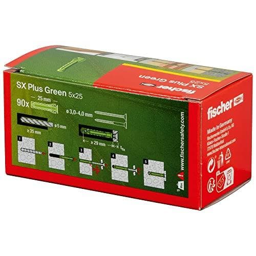Fischer SX Plus Grön expansionsplugg 25 mm 5 mm 567806 90 st. (567806)