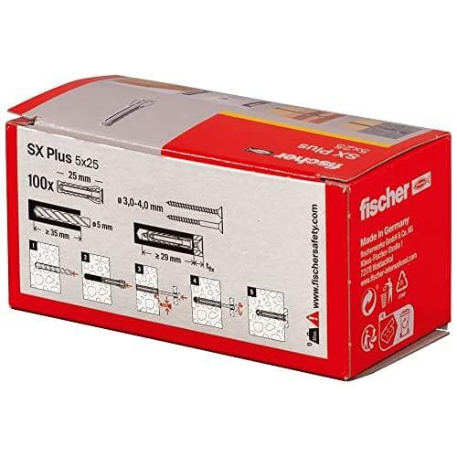 fischer SX Plus ekspansionsanker 25 mm 5 568005 100 varer - Fischer SX Plus ekspansionsanker 25 mm 5 mm 568005 100 varer<br><br>fischer ekspansionsank