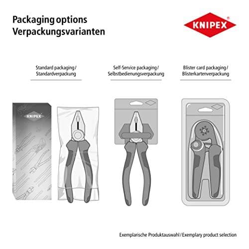 Knipex 97 55 04 SB. Pituus (mm): 18cm Paino: 425g Määrä per pakkaus: 3 kpl (97 55 04 SB)