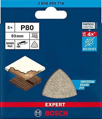 Bosch Expert M480 - Mesh struktur slibeplader - 5 stk - Delta - Korn: 80 - 93 mm