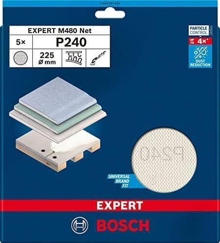 Bosch tilbehør 2608901639 Slibenet til gipspudser Korn 240 (Ø) 225 mm Pakke med 5 (2608901639)