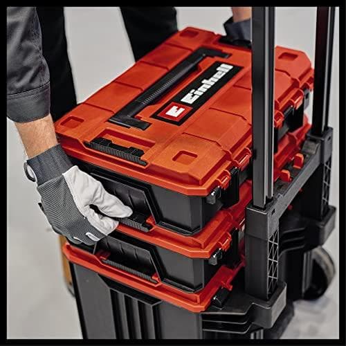 EINHELL E-Case Tower - systemväska för förvaring & transport (stänksäker | max. 120 kg | inkl. 1x E-Case L + 2x E-Case S + tillbehör) (4540015)