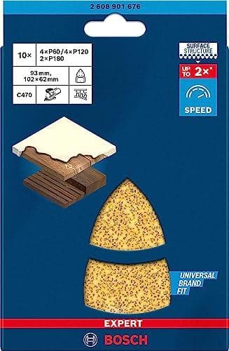 Bosch-tilbehør 2608901676 Slibepapir til multisliber korn 40 (L x B) 102 mm x 93 mm Pakke med 10 stk (2608901676)