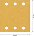 Miniatyrbild 4 av 6: Bosch tillbehör 2608901668 Slippapper för orbital slipmaskiner Korn 60, 120, 180 (L x B) 107 mm x 115 mm Förpackning med 10 st (2608901668)