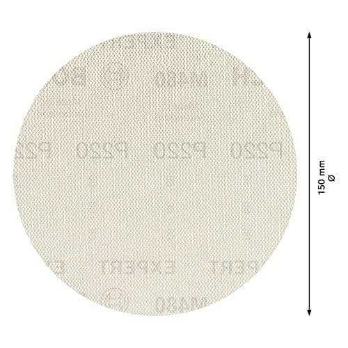 Bosch Expert M480 Net - sandpapir - til nåletræ, hårdttræ, fineret træ, maling på træ - 5 stykker - rund - korn: P220 - 150 mm