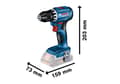 Miniatyrbild 4 av 6: Bosch GSR 18V-45 Professional - borr-/skruvmejsel - sladdlös - 2 hastigheter - Chucknyckel 13 mm - 45 Nm - 2 batterier, laddare ingår - 18 V (06019K32