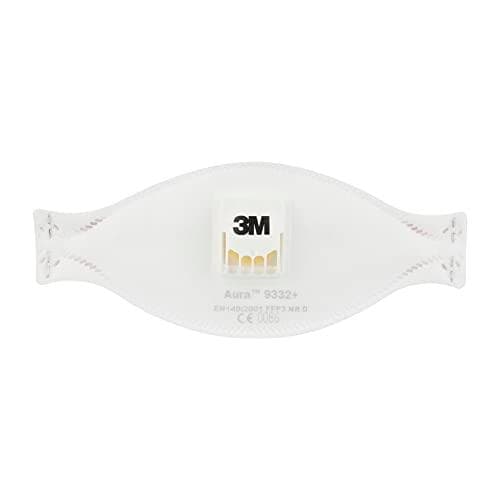 3M Aura™ 9332+ 9332+ finstøvmaske med ventil FFP3 D 10 stk. DIN EN 149:2001, DIN EN 149:2009 (9332+)