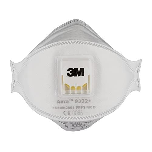 3M Aura™ 9332+ 9332+ finstøvmaske med ventil FFP3 D 10 stk. DIN EN 149:2001, DIN EN 149:2009 (9332+)