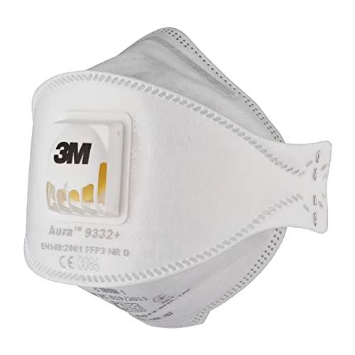3M Aura™ 9332+ 9332+ finstøvmaske med ventil FFP3 D 10 stk. DIN EN 149:2001, DIN EN 149:2009 (9332+)