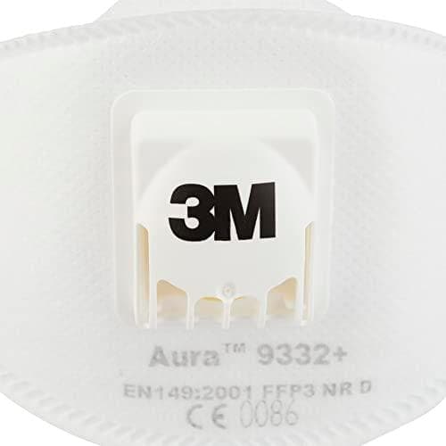 3M Aura™ 9332+ 9332+ finstøvmaske med ventil FFP3 D 10 stk. DIN EN 149:2001, DIN EN 149:2009 (9332+)