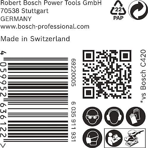 Bosch tillbehör 2608901662 Slippapper för orbital slipmaskiner Korn 80 (L x B) 133 mm x 80 mm Paket med 50 (2608901662)