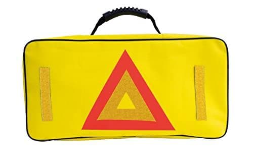 BRÜDER MANNESMANN autotyökalu & vikalaukku, neonkeltaisessa nylonpussissa, jossa varoituskolmio takana, - 1 kpl (M01782)