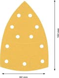 Miniatyrbillede 4 af 6: Bosch-tilbehør 2608901649 Slibepapir til multisliber korn 120 (L x B) 93 mm x 102 mm Pakke med 50 stk (2608901649)