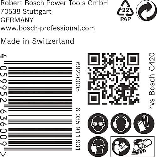 Bosch tillbehör 2608901650 Slippapper för Multi-Sander Grit 180 (L x B) 93 mm x 102 mm Paket med 50 (2608901650)