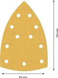 Miniatyrbild 4 av 6: Bosch tillbehör 2608901650 Slippapper för Multi-Sander Grit 180 (L x B) 93 mm x 102 mm Paket med 50 (2608901650)