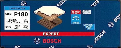 Bosch tillbehör 2608901650 Slippapper för Multi-Sander Grit 180 (L x B) 93 mm x 102 mm Paket med 50 (2608901650)