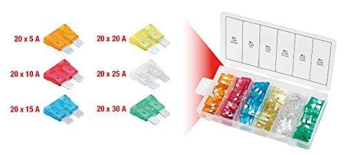 KS TOOLS serie af bilsikringer, 5-30A, zink, 120 stk. (970.0250)