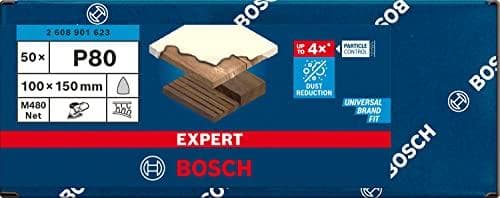 Bosch tillbehör 2608901623 Slipnät för Multi-Sander Grit 80 (L x B) 150 mm x 100 mm Paket med 50 (2608901623)