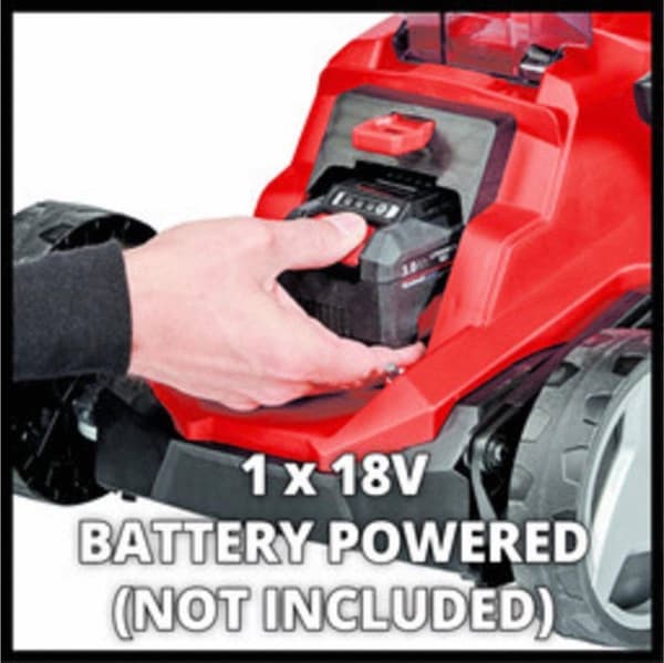 Einhell-akkuruohonleikkuri GE-CM 18/33 Li-Solo Power X-Change (litiumioni, jopa 200 m², harjaton moottori, 5-portainen keskitetty leikkuukorkeuden sää