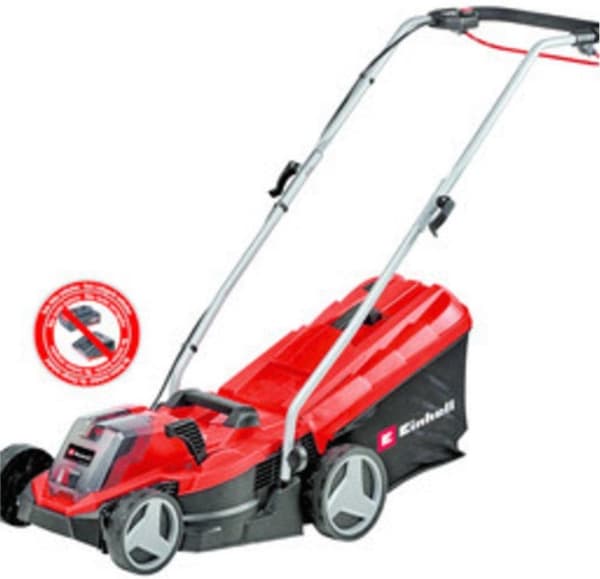 Einhell-akkuruohonleikkuri GE-CM 18/33 Li-Solo Power X-Change (litiumioni, jopa 200 m², harjaton moottori, 5-portainen keskitetty leikkuukorkeuden sää