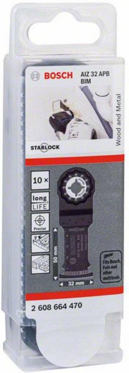 Bosch AIZ 32 APB - upposahan leikkuuterä - puulle, metallille, muoville - 10 kpl - Starlock - leveys: 32 mm (2608664470)