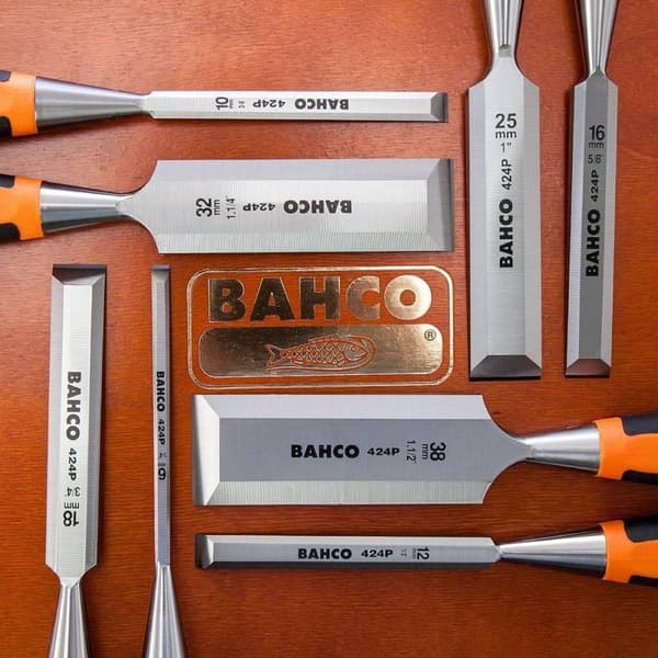 Bahco Mejsel Set 6,10,12,16,18,25,32,36mm i trälåda 424P-S8-EUR (424P-S8-EUR)