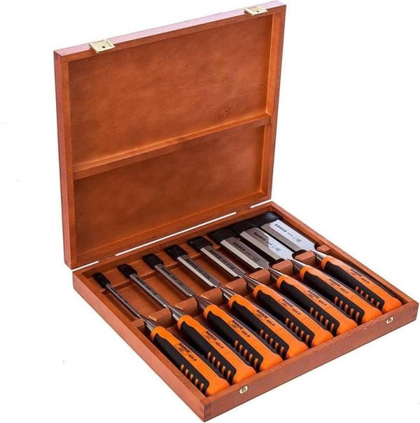Bahco Mejsel Set 6,10,12,16,18,25,32,36mm i trälåda 424P-S8-EUR (424P-S8-EUR)