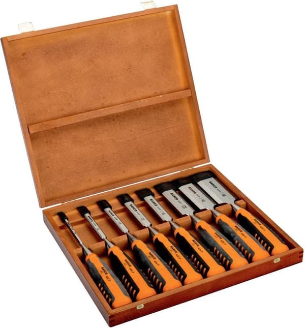 Bahco Mejsel Set 6,10,12,16,18,25,32,36mm i trälåda 424P-S8-EUR (424P-S8-EUR)