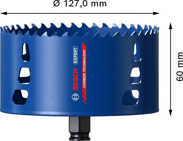 Bosch Expert Tough Material - hulsav - til plast, mursten, bløde fliser, rustfri stålplader, træ med metal - 127 mm