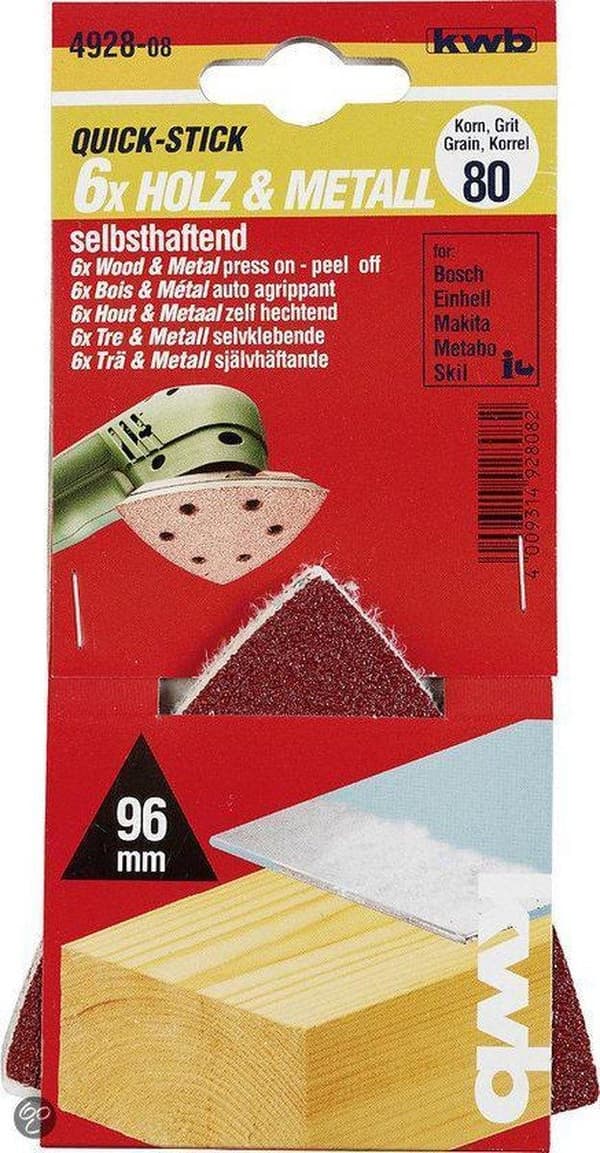 kwb 492824 delta sandpapir korn 240 (Ø) 93 mm 5 stk (492824)