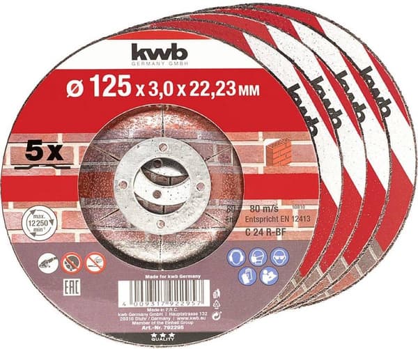 kwb 792295 skæreskive lige 125 mm 5 stykker sten (792295)