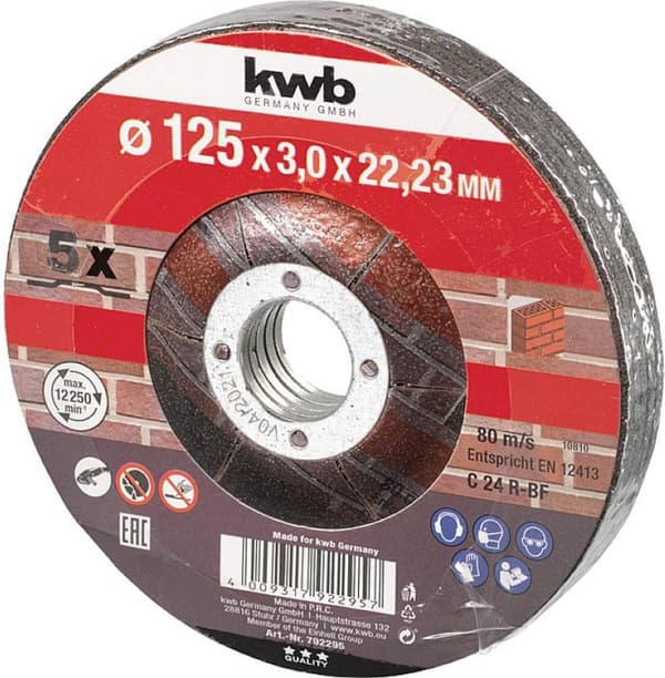 kwb 792295 skæreskive lige 125 mm 5 stykker sten (792295)