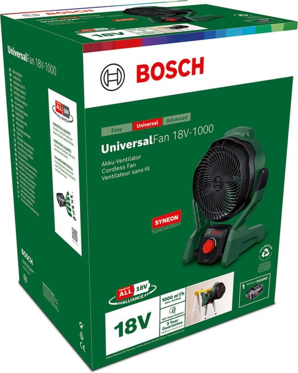 Bosch Home and Garden UniversalFan 18V-1000 johdoton tuuletin (06039E1001)