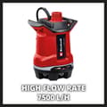 Pikkukuva 4 / 8: Einhell GE-DP 18/25 Li - Solo Power X-Change 4181580 upotettava likavesipumppu, monivaiheinen 7500 l/h 5 m (4181580)