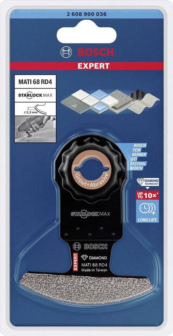 Bosch Expert MATI 68 RD4 - skärblad för dyksåg - längd: 87 mm - bredd: 68 mm - korn: 40