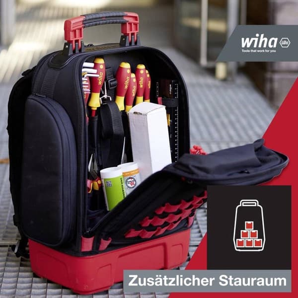 Wiha 45528 elektriker værktøj rygsæk udstyret 28 stykker (L x B x H) 385 x 260 x 530 mm (45528)