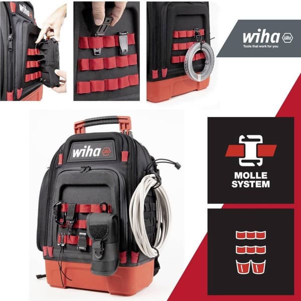 Wiha 45528 elektriker værktøj rygsæk udstyret 28 stykker (L x B x H) 385 x 260 x 530 mm (45528)