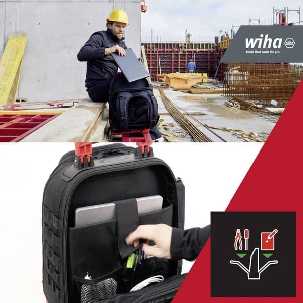Wiha 45528 elektriker værktøj rygsæk udstyret 28 stykker (L x B x H) 385 x 260 x 530 mm (45528)